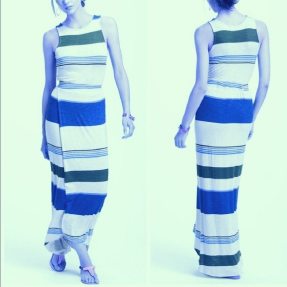 Dolan Anthropologie Color Block Striped Maxi Dress - Picture 6 of 8
